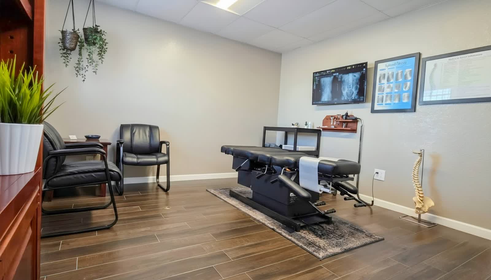 An adjusting room at Copper State Chiropractic